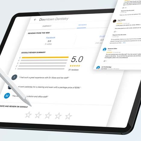 Google Reviews Illustration on iPad