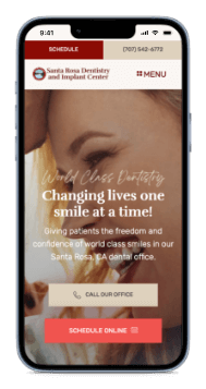 Elevate DDS Client Dental Website Design on iPhone