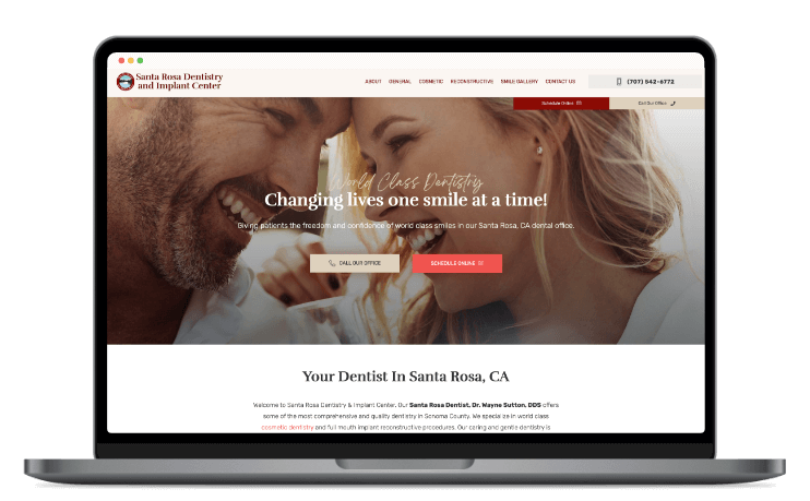 Elevate DDS Client Dental Website Design on MacBook