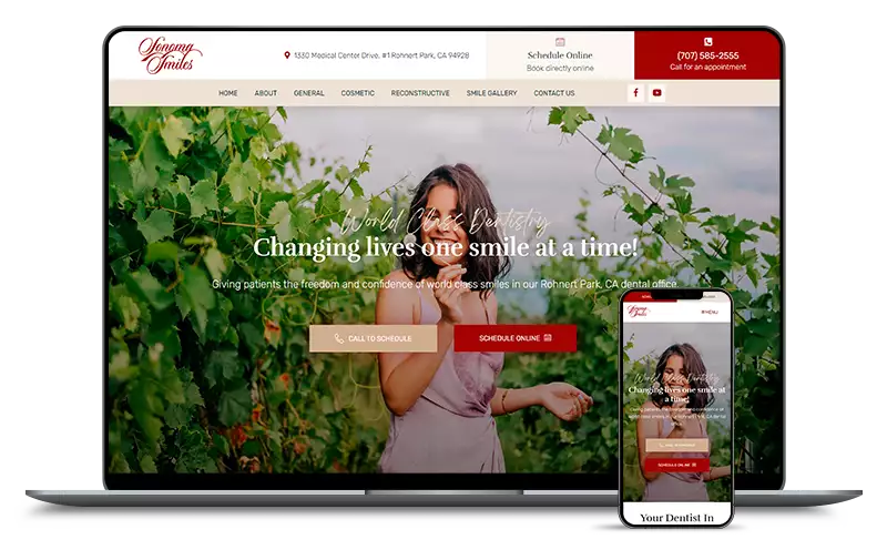 Sonoma Smiles Custom Website Design Responsive Mockup
