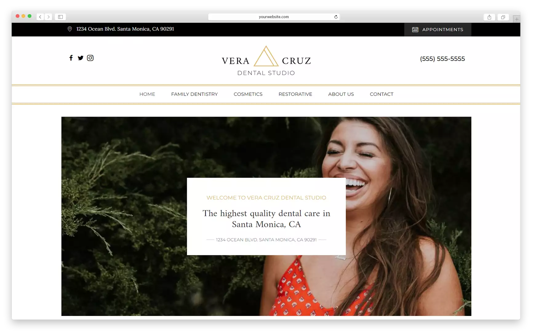 Vera Cruz Dental Website Template Example