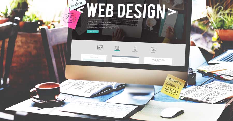Web Design Web Design on iMac Computer